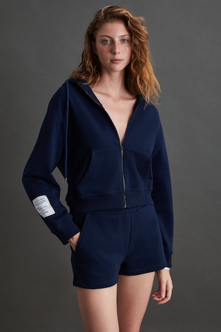 Ethıquet Lyka Kadın Organik Pamuk 3 Iplik Içi Şardonlu Süs Etiketi Detaylı Regular Lacivert Sweatshirt