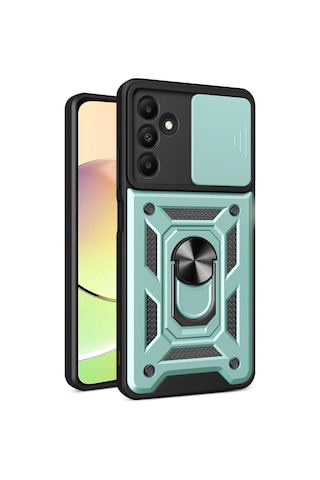 Newface - 886 - Samsung Galaxy Uyumlu M15 Kılıf Pars Lens Yüzüklü Silikon - Csmo-tex - - Yeşil
