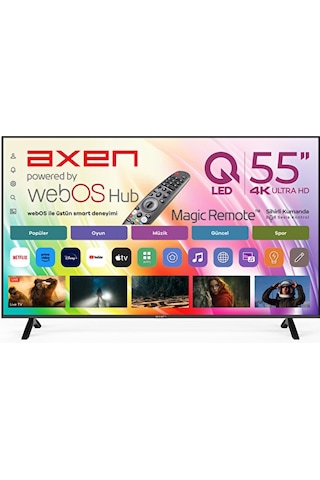 Axen AX55QMN252-0276 55" 139 Ekran Uhd Webos Smart QLED TV