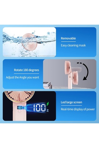 Jialan El Fanı, Taşınabilir Fan, 4000mah Şarj Edilebilir Kişisel