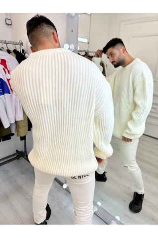 Elku Moda Elkumoda Oversize Kazak Bol Kesim Salaş Triko Kazak-KAZAK2873