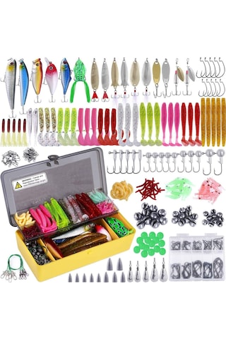 Valkyrie 302 Parça Çantalı Balık Olta İğne Silikon Kurşun Sahte Yem Seti 1. Kalite Komple Set Katlanır Kutu