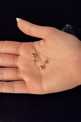 14 Ayar Altın Top Küpe 6 Mm 001