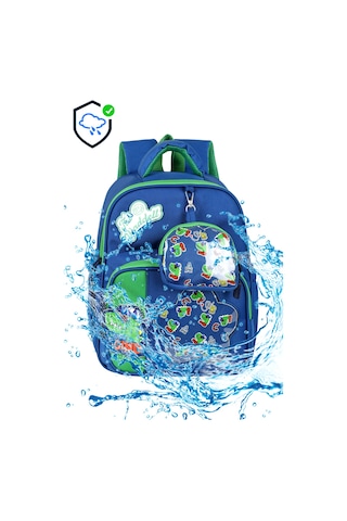 Waddell Twill Seffaf Desenli Dinazor Erkek Cocuk Kres Anaokul Okul Oncesi Cantasi Kucuk Mini Cuz Lacivert