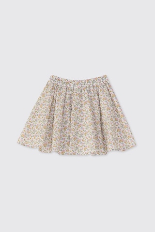 Made With Liberty Fabric Liberty Kumaş Beli Lastikli Kız Çocuk Etek Krem