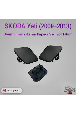 Skoda Yeti 2009 2013 Uyumlu Far Yıkama Kapağı Takımı Sağ + Sol