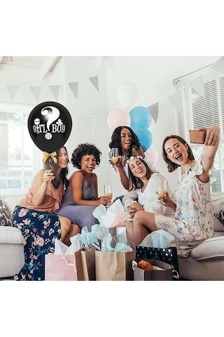 Girl Or Boy Siyah Cinsiyet Belirleme Balonu Erkek Bebek 18 Inc