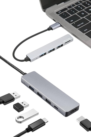 Northcity Çevirici Dönüştürücü - Alüminyum Kaplama, Hafif Ve Dayanıklı Apple Uyumlu MacBook Adaptörü