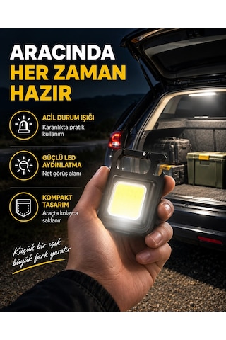 Mey İthalat Süper Parlak 800 Lümen Led Fener Usb Şarjlı, 3 Işık Modlu, Mini Taşınabilir Ve Anahta Çok Renkli