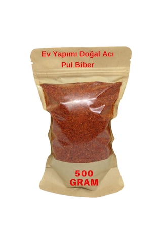 Kırmızı Acı Pul Biber Ev Yapımı Doğal Yeni Sezon 500 Gr