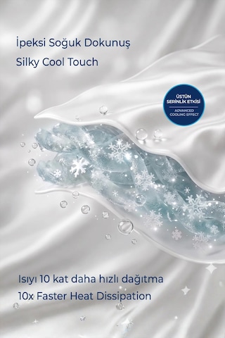 Soğutmalı Yatak Örtüsü Seti Tek Kişilik Soğuk Icecool 2 Parça Çift Taraflı Krem Kırık Beyaz