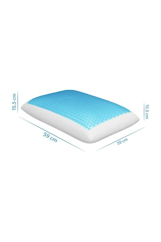 Viscofoam Bonni Terletmeyen Ortopedik Yastık Serinleten Visco Yastık Jelli Yastık 59x39x15.5cm