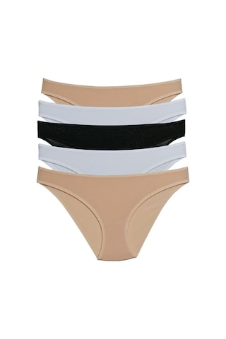 Pierre Cardin 2055 Beşli Slip Külot - Beyaz-ten-siyah mix color