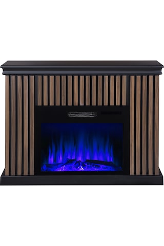 Tektes Kahve Kasalı 8 Renkli Bluetoothlu Alev Sesli V Elektrikli Şömine