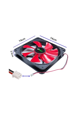 14 Cm 12v 2 Pinli Fan 14 14 2.5cm Ölçülerinde 12 Volt 2 Pimli Soğutucu Fan