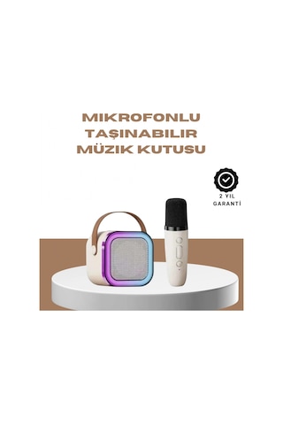 Taşınabilir Bluetooth Karaoke Seti Mikrofon Ve Hoparlör 10-20 W, 10 M Bağlantı