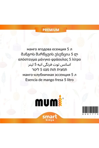 Premium Mango Çilek Mum Esansı 5 Litre Diğer