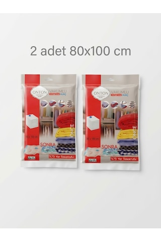 2 Adet 80x100 Cm Vakumlu Poşet - %75 Yer Tasarruflu Kıyafet Ve Tekstil Vakumlu Hurç Seti