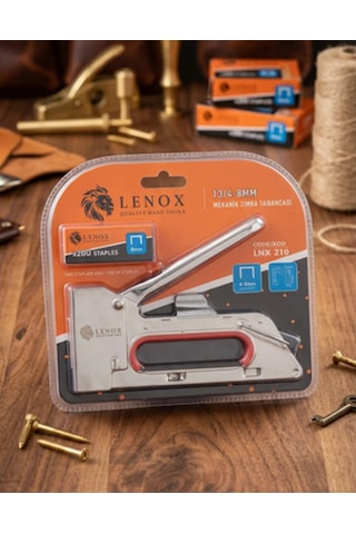 Lenox Tools Mekanik Zımba Tabancası 4 8 Mm Güçlü El Zımbası Ahşap Kumaş Karton Uyumlu 200 Adet Zımba