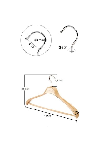 5 Adet Yüksek Kalite 48 CM Ahşap Askı Ceket Askısı Elbise Askısı Ahşap