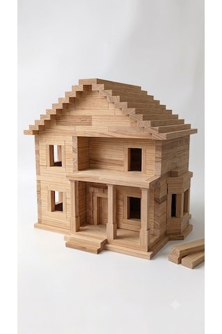 Minyatür Ahşap Yapı Blokları 1x2x10 Cm 100 Adet