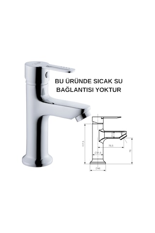 Tulipeko Lavabo Bataryası Tek Su Girişli Krom