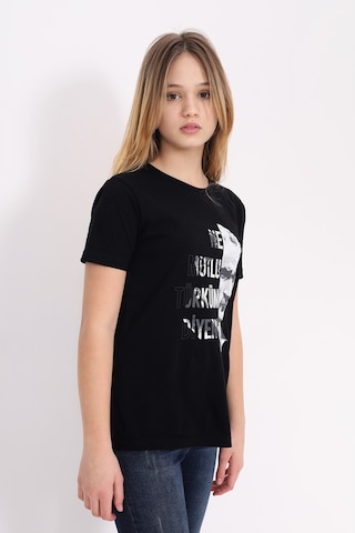 Toontoy Unisex Çocuk Atatürk Baskılı Tişört Siyah