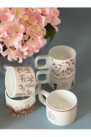 Yılbaşı Christmas Temalı Kupa Bardak MAvi