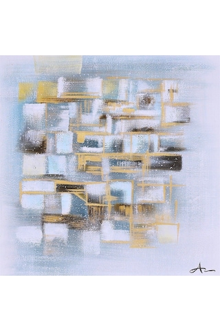 Modern Büyük Boy El Yapımı Yağlı Boya Tablo 115x116cm Hij4064xl
