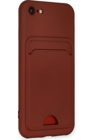 iPhone Uyumlu 7 Kılıf Kelvin Kartvizitli Silikon - Bordo