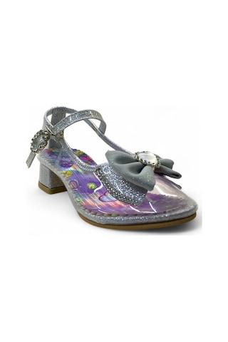 24012 Kız Çocuk Topuklu Abiye Ayakkabı Gümüş