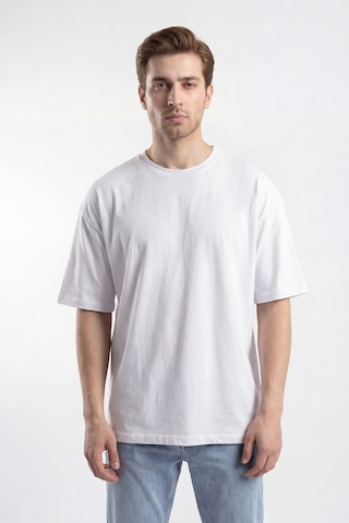 Monox Oversize Unisex 3'lü T-shirt Pamuk Rahat Kesim Beyaz