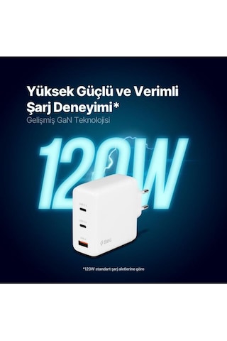 Ttec Smartcharger Trio Gan 120w Pd Seyahat Hızlı Şarj Aleti 2 Usb-c+usb-a