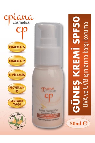 Güneş Koruyucu Krem Spf 50 Argan Yağı 50ml