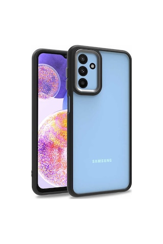 Zore Galaxy Uyumlu M23 Kılıf Flora Kapak - Siyah Siyah