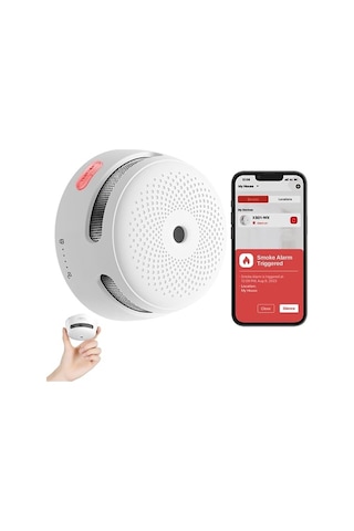Pilli Akıllı Duman Dedektörü Yangın Alarmı Wi-fi Duman Dedektörü Gerçek Zamanlı Uygulama Bildirimleri Xs01-wx