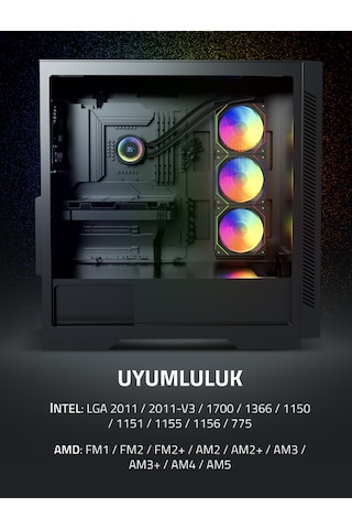Gametech Hydra Siyah Ahd360mm Isı Dereceli Argb Sıvı Soğutma