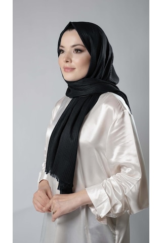 Siyah İnce Çizgili Şal Viskon Bursa Dolama 202111 01 Siyah