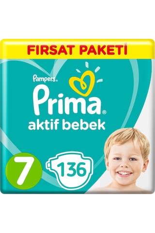 Prima Bebek Bezi 7 Beden 15+ KG Fırsat Paketi 4 x 34 136 Adet 4'lü