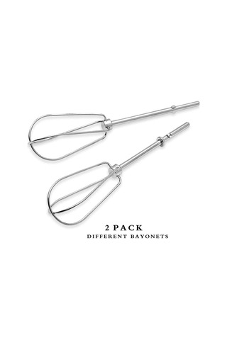 Skycity Kitchenaid Khm Serisi El Mikseri Aksesuarı - W10490648 Paslanmaz Çelik Çırpma Ucu 2 Adet - Yumurta, Krema Ve Hamur Çırpımı İçin Gümüş