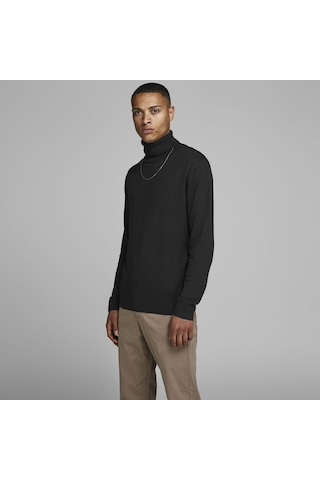 Jack & Jones Balıkçı Yaka Kazak-Emil 12157417 Black Siyah