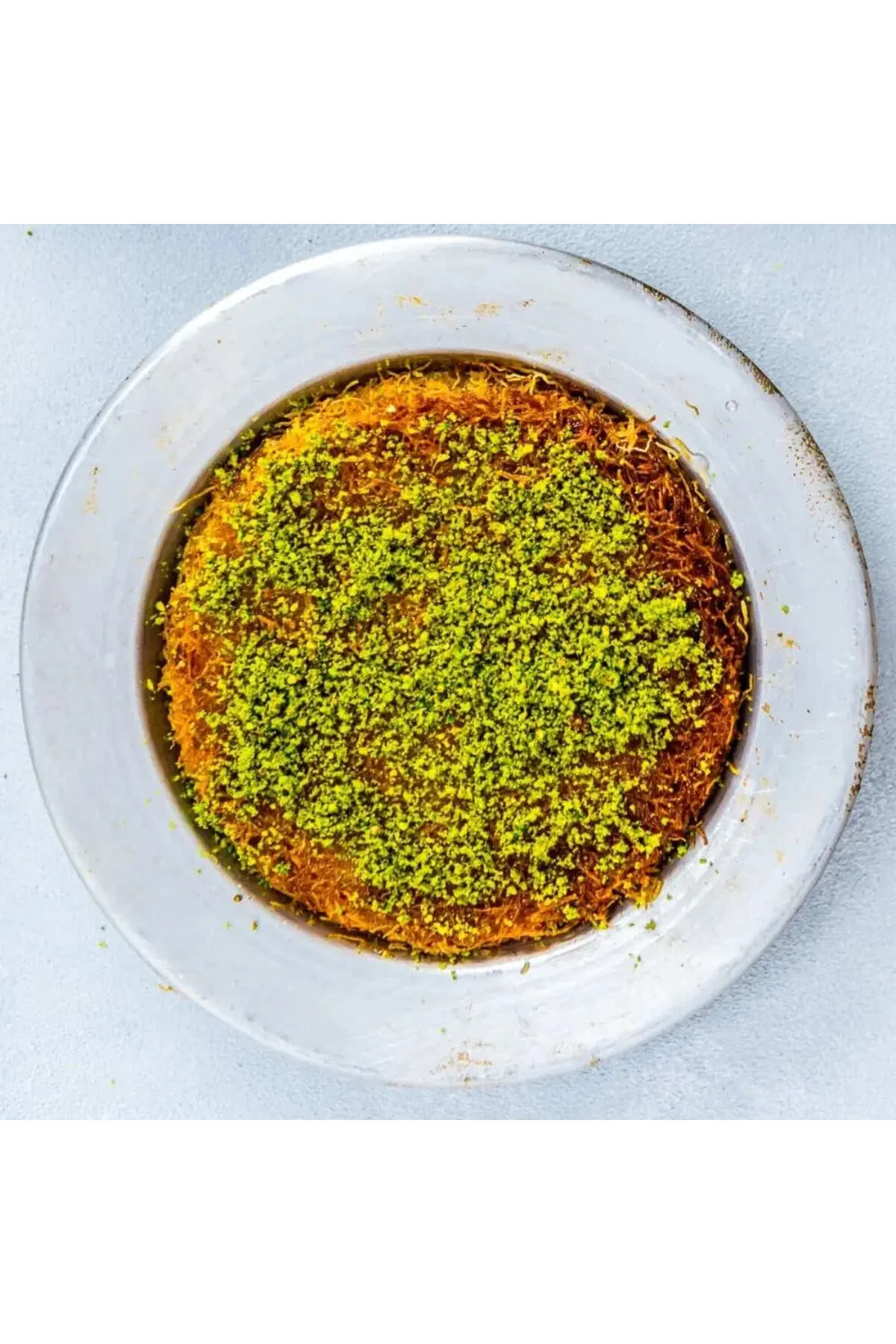 Büyük Boy Künefe Tabağı Ve Pişirme Tepsisi Fırına Girebilir Hafif Dayanıklı Tatlı Tepsisi Gümüş - 28 Cm