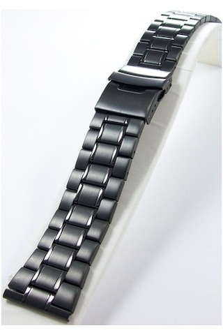 20Mm Siyah Metal Saat Kordonu Çelik Kolçak 1.Kalite Kayış Şeritli