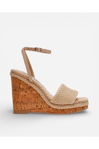 Steve Madden Outrıght Nat Nat Raffıa Kadın Nat Raffia Topuklu Sandalet Outrıght Nat Bej