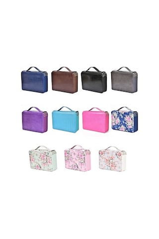 Willowhaven 200 Delik Pembe Timsah Desen Pu Kalem Çantası, Büyük Kapasiteli Sanat Boyama Kalem Saklama Torbası Pembe