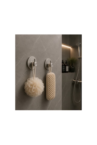 Oval Tekli Modern Banyo Askılık 45 Mm Paslanmaz Çelik Delmeden Yapışkan Montaj Inox