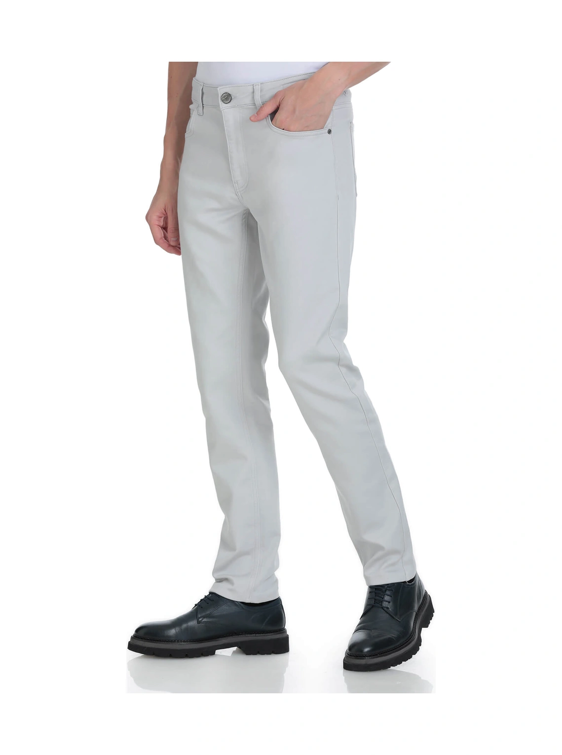 Hatemoğlu Gri Slim Fit 5 Cep Pamuklu Kanvas Pantolon Gri
