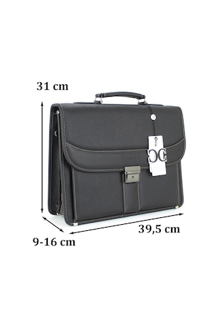 Deri Evrak Çantası Laptop Bölmeli 15.6 " İnç Siyah