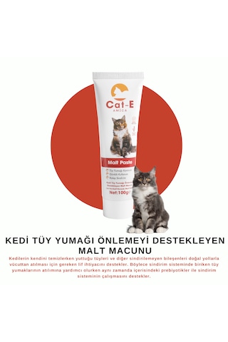 Amica Cat-e Malt Paste Tüy Yumağı Önlemeyi Destekleyen Malt Macunu