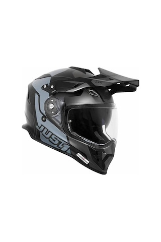 J34 Pro Tour Mat Siyah-titanium Güneş Vizörlü Cross Kask Mat Siyah